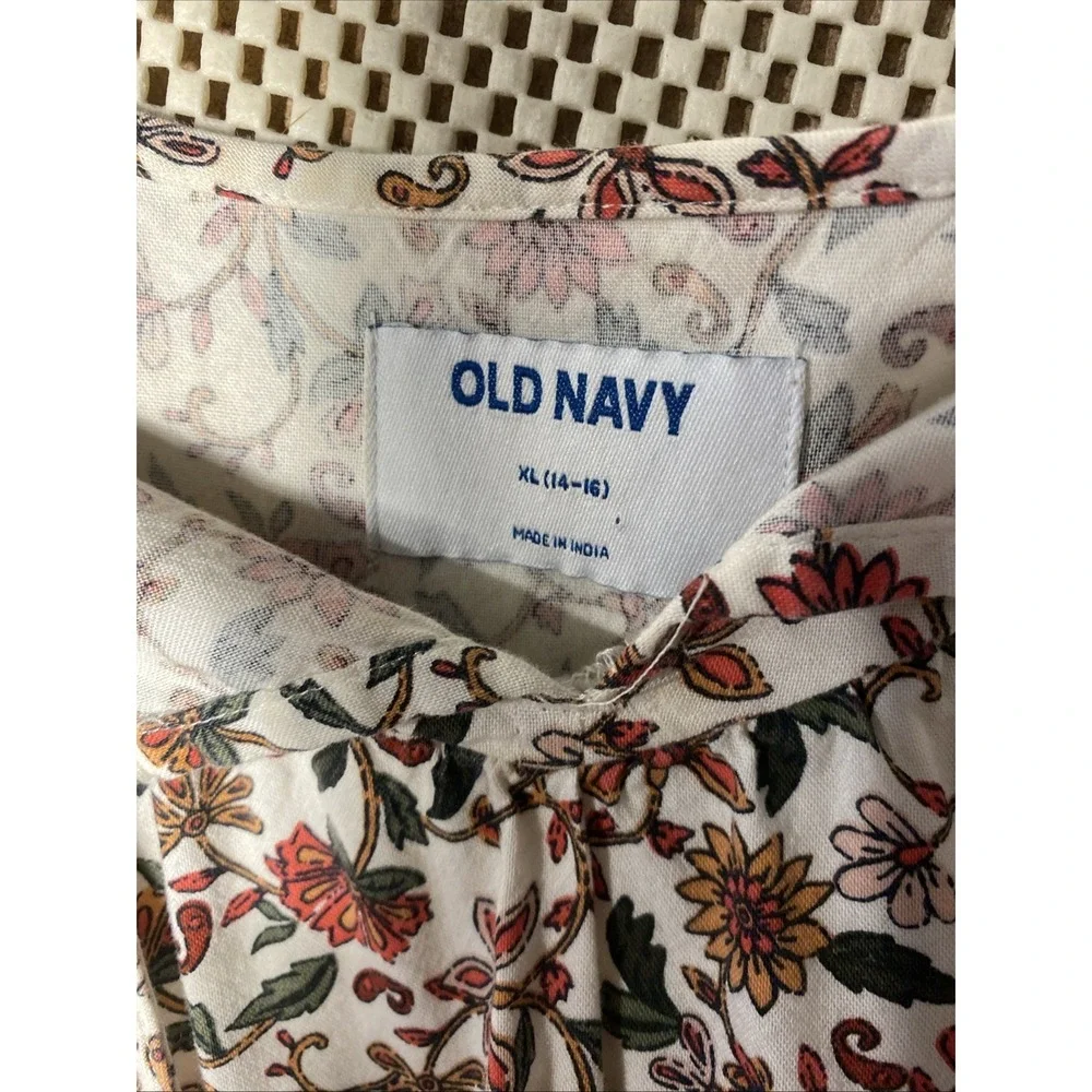 Old Navy Girls Peasant floral Dress size 14/16 Boho Cottage Core Cotton Blend